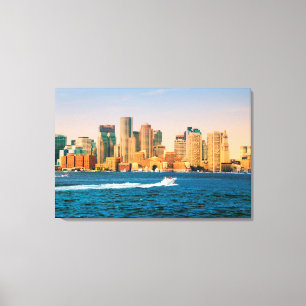 Impressão Em Tela EUA, Massachusetts. Panorama da Orla de Boston