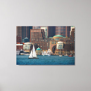 Impressão Em Tela EUA, Massachusetts. Vista panorâmica da orla marít