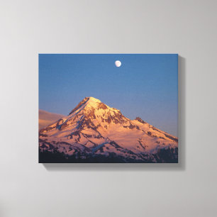 Impressão Em Tela EUA, Oregon, Mt Hood. O pôr do sol cria alpenglow