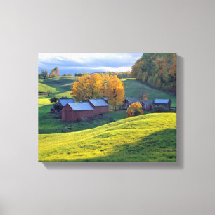 Impressão Em Tela EUA, Vermont, Jenne Farm. Colinas verdes ondulante