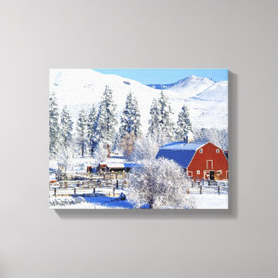 Impressão Em Tela EUA, Washington, Methow Valley, Celeiros em
