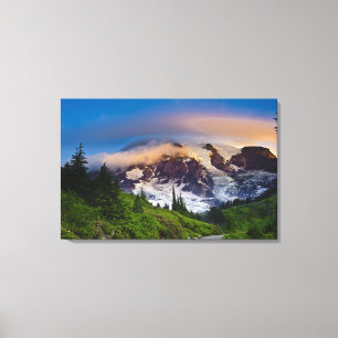 Impressão Em Tela EUA, Washington, Mt. Rainier. Sol da manhã