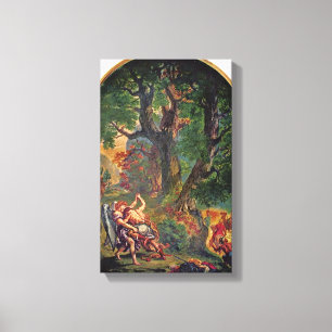 Impressão Em Tela Eugene Delacroix - luta Jacob com anjo