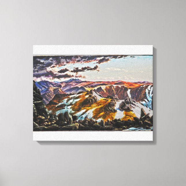 Impressão Em Tela Eugene VON GUÉRard - Monte Townsend (Modificado) (Frente)