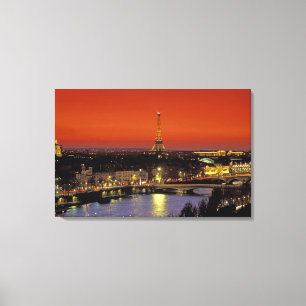 Impressão Em Tela Europa, França, Paris. Vista do pôr do sol da Torr
