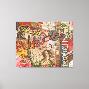 Impressão Em Tela Europa Viagem Vintage Europa Paris França Art