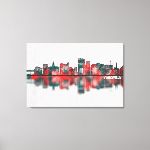 Impressão Em Tela Evansville Indiana Skyline