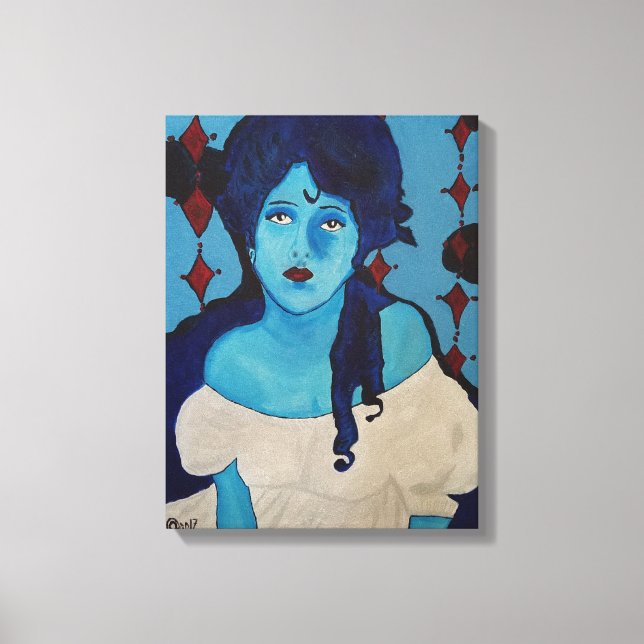 Impressão Em Tela Evelyn Blue (Frente)