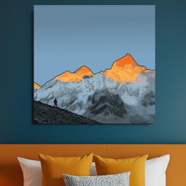 Impressão Em Tela Everest Sunrise Kala Patthar Motivational Artwork