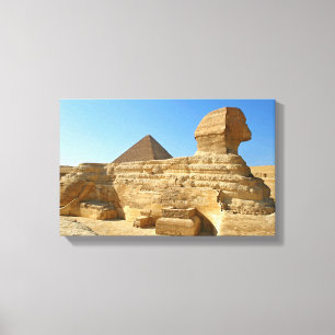 Impressão Em Tela Excelente Esfinge de Giza com a pirâmide Khafre -