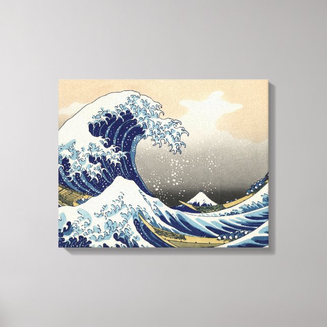 Impressão Em Tela Excelente Wave Kanagawa - Pintura Japonesa (Frente)