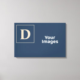 Impressão Em Tela Exibição de Fotos Iniciais da Família Azul/Vanilla