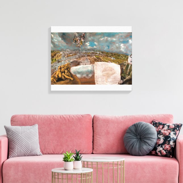 Impressão Em Tela Exibir e Plano de Toledo | El Greco | (Insitu(Sala de estar))