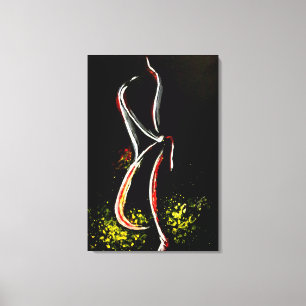Impressão Em Tela Expectativa - Lápis de Aquarela - Branco Preto