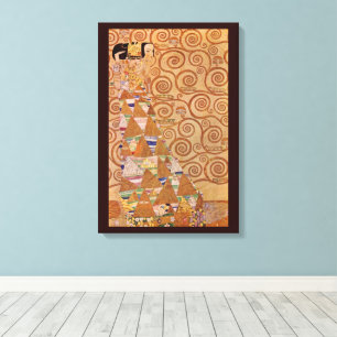 Impressão Em Tela Expectativa por Klimt Arte Novo Vitoriano Antigo