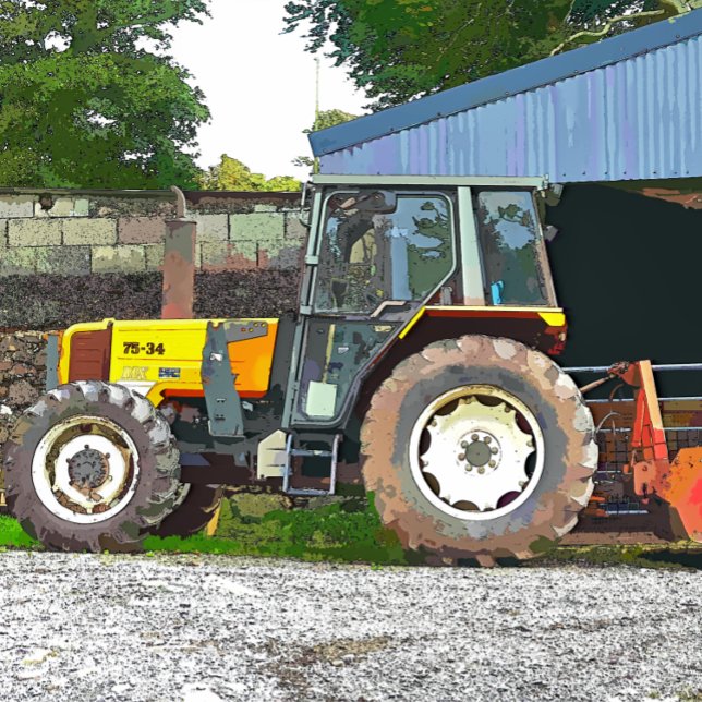 IMPRESSÃO EM TELA EXPLORAÇÃO (Just time to stop for the farmer to stop for lunch before heading back to the fields on his tractor.)