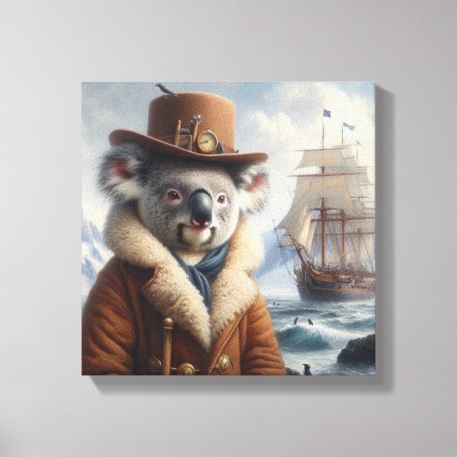 Impressão Em Tela Explorador Ártico Koala (Frente)