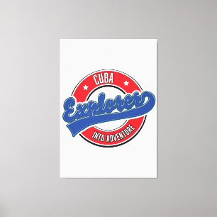 Impressão Em Tela Explorador cubano sobre o logotipo de aventura