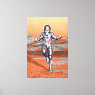 Impressão Em Tela Explorador de Marte Astronauta Planeta Alien Arte 