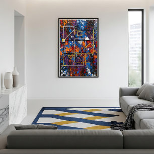 Impressão Em Tela Explosão Geométrica Abstrata Urbana