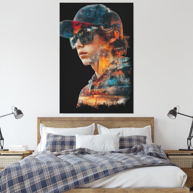 Impressão Em Tela Exposição dupla de imagem urbana (Insitu(Quarto))