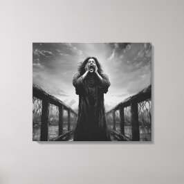 Impressão Em Tela Expressão de Tempestade do Desespero na Arte em Es