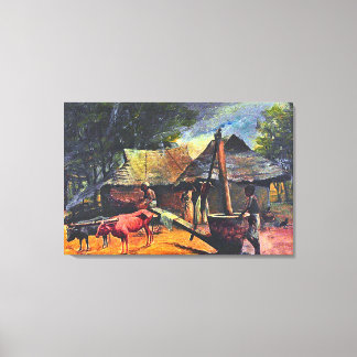 Impressão Em Tela Extrator de petróleo: pintura de Raja Ravi Varma