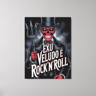 Impressão em Tela Exu Veludo é Rock'N'Roll #1