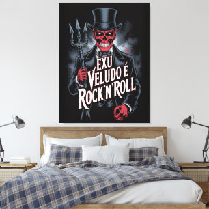 Impressão em Tela Exu Veludo é Rock'N'Roll #1