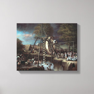 Impressão Em Tela Exumação do Mastodon, 1806