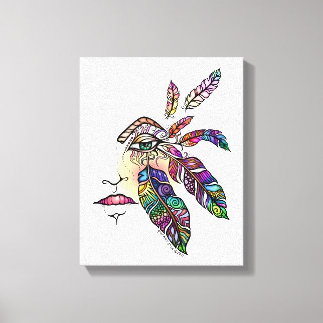 Impressão Em Tela EYE Ama PENAS Fantasy Art (Frente)