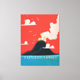 Impressão Em Tela Eyjafjallajokull Vintage Vacage Poster Art