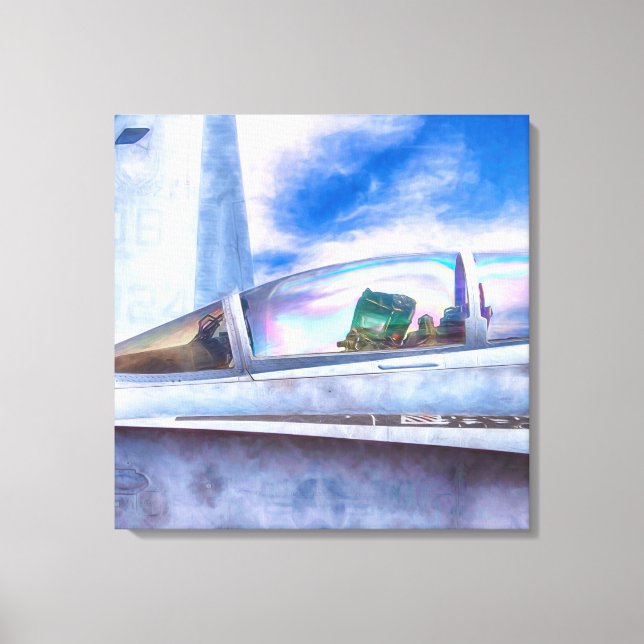 IMPRESSÃO EM TELA F-18 HORNET FIGHTER JET À FACILIDADE (Frente)