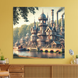 Impressão Em Tela Fábrica Industrial Steampunk Victorian