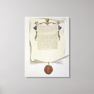 Impressão Em Tela Fac-simile a edição da Magna Carta, primeiros