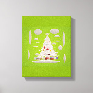 Impressão Em Tela Faça o excelente de Natal de novo uma neve verde p