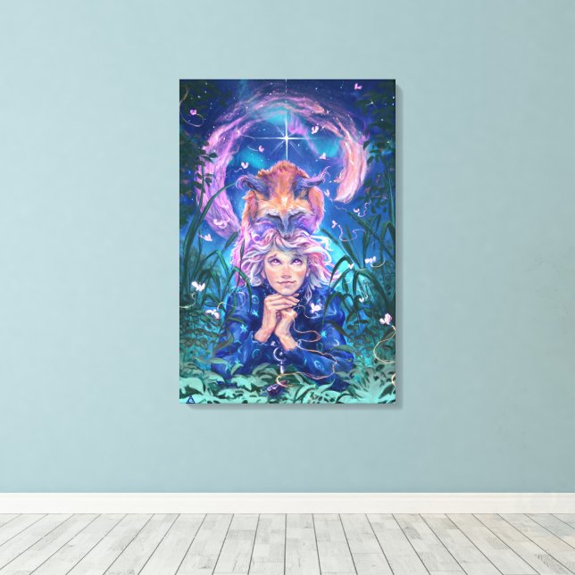 Impressão Em Tela Faça um desejo com Magicfox - arte de fantasia (Insitu(piso de madeira))