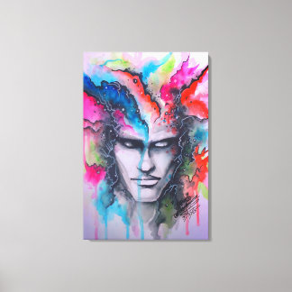 Impressão Em Tela Face de Aquarela