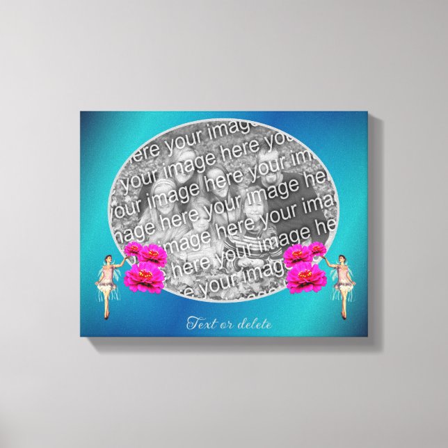 Impressão Em Tela Fada E Flores Personalizadas Adicione Sua Própria  (Frente)