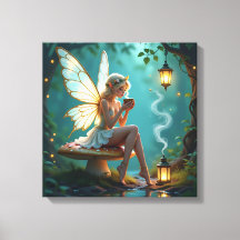 Fada no café de Bebendo florestal entonado