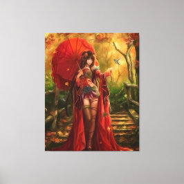 Impressão Em Tela Fada vermelha