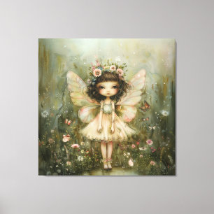 Impressão Em Tela Fadas e flores silvestres