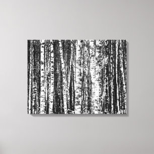 Impressão Em Tela Faieiras, Cinzas/Cinzas brancas e de carvão