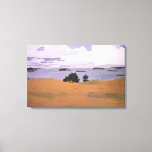 Impressão Em Tela Fairfield Porter - BAY PENOBSCOT COM CAMPO AMARELO