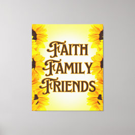 Impressão Em Tela Faith Family Amigos Floral Wall Art