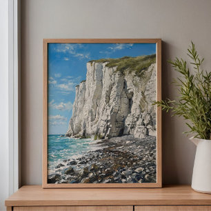 Impressão Em Tela Falésias Brancas da Arte da Praia de Dover