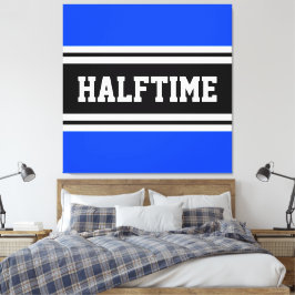 Impressão Em Tela FALFATIME Bright Blue Black Racing Stripes