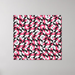 Impressão Em Tela Falha de Vintage: Padrão Geométrico de Abstrato