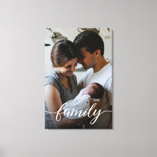 Impressão Em Tela "Família" Script Tela Personalizada com Foto da Fa
