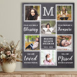 Impressão Em Tela Familiares Memorials Manter Colagem Fotográfica<br><div class="desc">Honre o seu amado com uma canvas memorial única e personalizada num design de ardósia Esta placa de colagem fotográfica é o presente perfeito para si, família ou amigos para honrar aqueles que amamos. Esperamos que a sua placa fotomemorial traga alegria, paz e memórias felizes. Citação " Sua vida foi...</div>